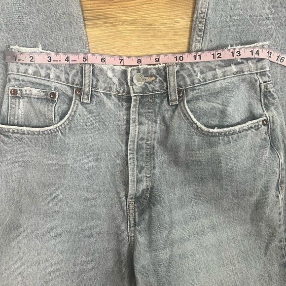 Zara jeans size 6 washed gray button fly ankle distressed rocker edgy - Picture 5 of 10